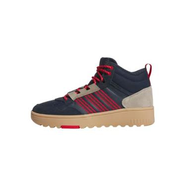 Imagem de adidas Tênis unissex adulto Hoops 4.0 cano médio, Tinta Aurora/Better Scarlet/Gum, 5 Women/4 Men