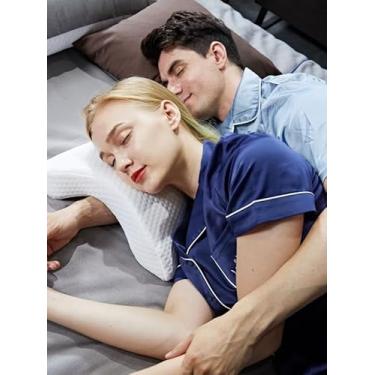 Imagem de Travesseiro Ergonômico em U, Espuma com Memória, Suporte para Braços e Pescoço, Formato Arqueado para Dormir, Pressão Relaxante