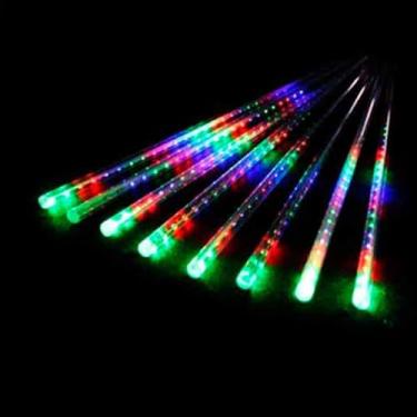 Imagem de Genérico, 8 Tubos de Luz Led 50cm Iluminação Cascata Efeito Gelo Chuva Natal Cor:Colorido