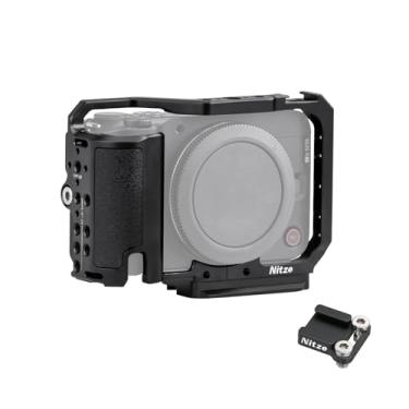 Imagem de Nitze R50V Gaiola para Câmera Canon R50 V, com Adaptador de Sapata Fria e Punho Ergonômico de Silicone Integrado, Liberação Rápida para Arca e Sapata Fria, Compatível com Tiro Vertical - T-C07A