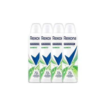 Imagem de Kit 4 Desodorante Antitranspirante Aerosol Feminino Rexona Bamboo 72 horas 150ml