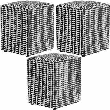 Imagem de Kit 03 Puffs Quadrado Decorativo L02 Pied Poule - Lyam Decor