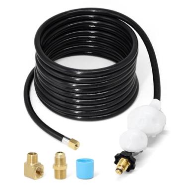 Imagem de Criditpid Mangueira de propano F273684 de 6 m para aquecedores Mr Heater Big Buddy, mangueira de propano sem ventilação com regulador de dois estágios para trailer, Gill, fogão a gás, gerador de gás