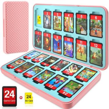 Imagem de Capa de jogo Switch CYKOARMOR com suporte para 24 jogos para Nintendo