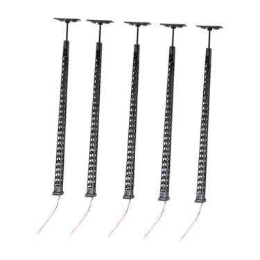 Imagem de menolana Conjunto de 5 postes de iluminação pública em escala 1:87 com LED, acessórios para maquetes de trens e ferrovias em miniatura, Preto