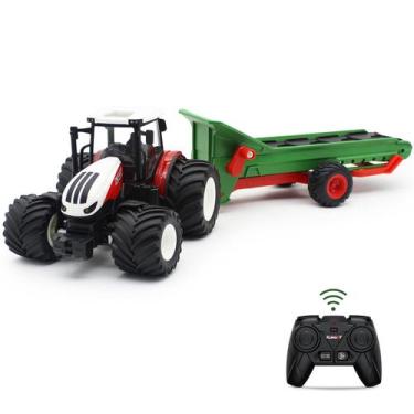 Imagem de Trator RC Farm Truck fisca de controle remoto com transportador para c