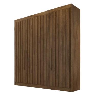 Imagem de Guarda Roupa 4 Portas Potente Com Espelho 100% Mdf Braúna