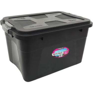 Imagem de Caixa organizadora Preta 20L com Tampa e Trava 2 x 28 x 27 cm- UninJet