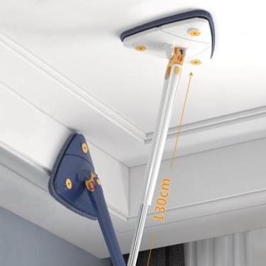 Imagem de Esfregão Rodo Mop Limpeza Ajustável Triângulo Giratório 360