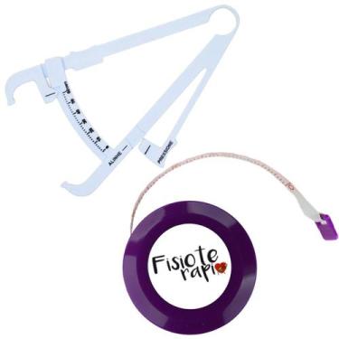Imagem de Kit Avaliacao Fisica Medir Gordura Corporal Fita Metrica Imc Adipometr
