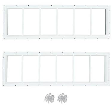 Imagem de Hryan Janela de popa de galpão para teatro, galinheiro e garagem, batente de substituição de vidro temperado de metal fixo para celeiro, ventanas de casa (pacote com 25,4 x 89 cm)
