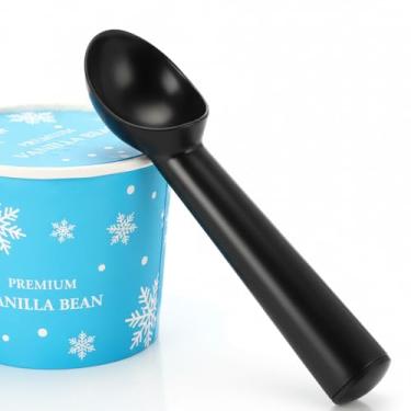 Imagem de Colher de sorvete bola bola de liga de alumínio colher de sorvete colher de sorvete bola de loja de sobremesa preta