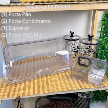 Imagem de Porta Pão Luxo Cristal Tampa Basculante(Mickey (06 peças))