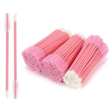 Imagem de 300 peças de varinhas de rímel descartáveis com ponta dupla, pincel labial, aplicador de batom, carretel de sobrancelha para extensões de cílios, pincel de maquiagem portátil para sobrancelha, lábios