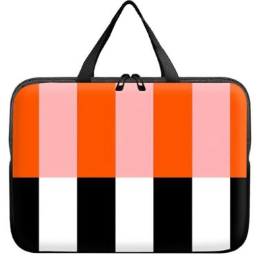 Imagem de Capa universal para tablet de 12 polegadas, laranja, preto, branco, listras, fina, bolsa de transporte, bolsa de viagem para laptop para Surface Pro 9 8 7/Laptop Go 2 3, MacBook Air 11/12