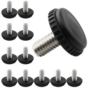 Imagem de Lamvbls Niveladores de pés de móveis de 5/40.6 cm-18 fios, parafuso rosqueado para pés de móveis ajustáveis para pernas de mesa e cadeira, 12 peças