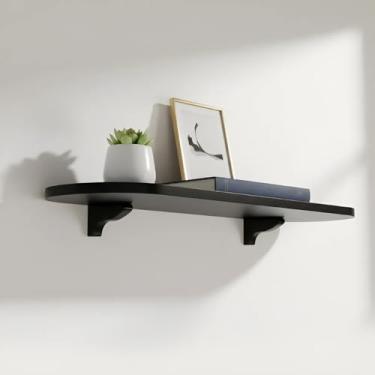 Imagem de Prateleira De Parede Multiuso 80cm Mdf Para Sala, Quarto E Cozinha - Cor Preta