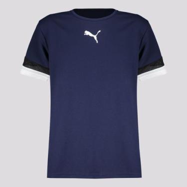 Imagem de Camiseta Puma Team Rise Juvenil Marinho, 10 ANOS