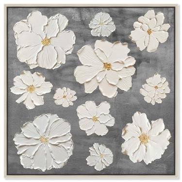 Imagem de Art Remedy Arte de parede em tela Anita Bloom II Chic Farmhouse, moldura flutuante, 76 cm x 76 cm