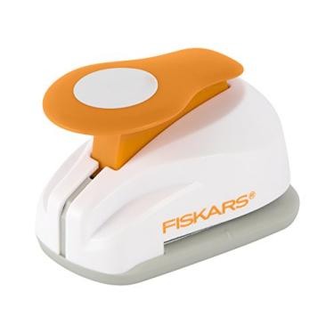 Imagem de Fiskars Furador de alavanca média, círculo, plástico, branco/laranja