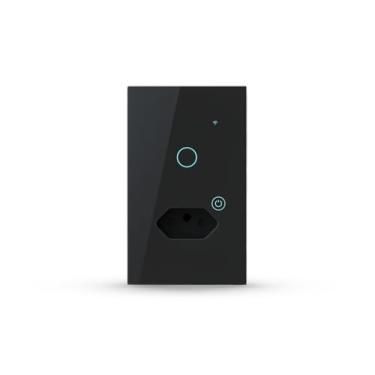 Imagem de Avant Neo Interruptor Inteligente Wi-Fi Preto1 Botão 2.4 GHz Touch Tomada Bivolt, Compatível com Alexa, Google Home, Tuya, Neutro Paralelo Virtual