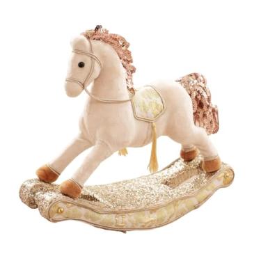 Imagem de Fenteer Estatueta de Cavalo de Pelúcia, Cavalo de Balanço, Escultura Colecionável de Animal em Espuma, Ornamento Artesanal para Sala de Estar, Hotel e Festas