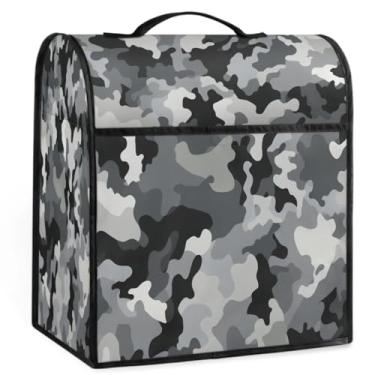 Imagem de Kitchen Aid Mixers Capa Camuflagem Cinza Exército para Batedeira 6-8 Quartos com Bolso Zíper Auxiliar Cozinha Capas de Armazenamento Capas de Aparelhos de Cozinha para Misturador de Máquina de Café