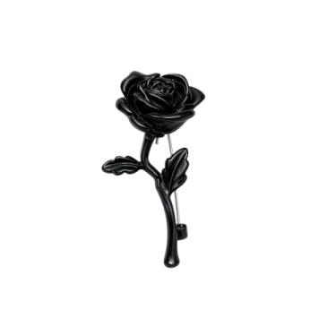 Imagem de Broche de flor de rosa para mulheres e homens, alfinetes de lapela florais delicados para jaqueta, cachecol, roupas, roupas, chapéu, acessórios, festa de casamento, joias modernas, "1.81 Inches X 0.81