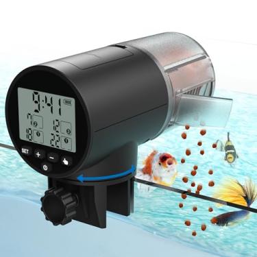 Imagem de Alimentador automático de peixes para aquário, férias, dispensador automático de 7, 14 dias com temporizador, grande capacidade de 200 ml, alimentado por bateria, ideal para acessórios de aquário de