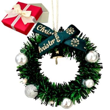 Imagem de Mini guirlanda de Natal, presentes para mulheres, namorada, esposa, pequenas guirlandas penduradas para decoração de Natal, armário de casa de bonecas, carro