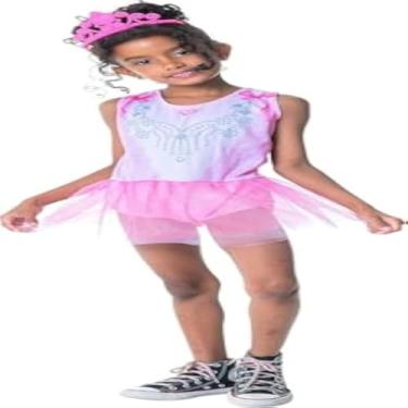 Imagem de Fantasia infantil bailarina rosa com saia, collant e sapatilha, leve