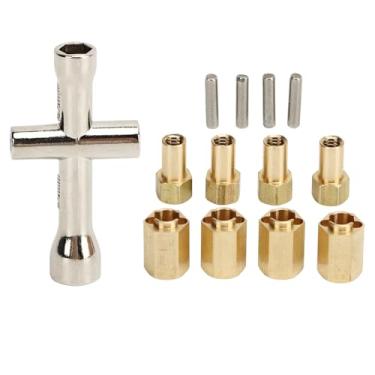 Imagem de Ainoli 7mm Roda de Latão Hex Hub Extensores Espaçadores de Roda RC Combinador Estendido de Latão com Chave Cruzada para Peças de Atualização de Carro Crawler 1/18 RC