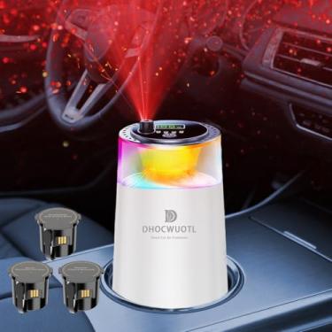 Imagem de Ambientador de carro inteligente com luz ambiente RGB e teto estrelado, difusor de carro com modos de pulverização inteligente 4 configurações, 1600 sprays USB-C recarregáveis, ligar/desligar