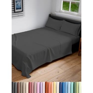 Imagem de Jogo de cama casal GG – Lençóis extra longos estendidos GG – Confortáveis, respiráveis e refrescantes – Cabe em colchões de 20 a 40 cm com bolsos profundos – 137 x 203 cm – Roupa de cama luxuosa macia