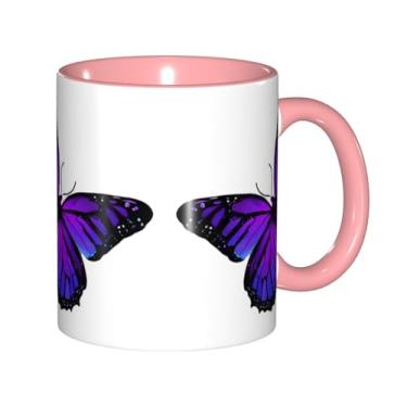 Imagem de Zeraoke Canecas de café criativas com estampa de borboletas, personalizadas, presente para a família, tamanho de 325 ml, unissex