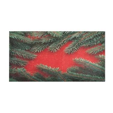 Imagem de Burbuja Tapete de corredor, planta de Natal, tapete de cozinha antiderrapante, suporte de borracha para corredor, quarto, sala de estar, decoração de entrada, lavável na máquina, 51 x 99 cm