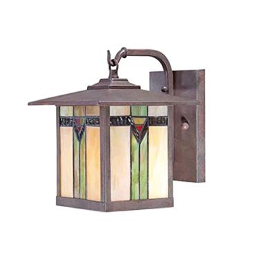 Imagem de Arandela de parede externa estilo Tiffany com vitral, luminária de parede vintage para corredor, varanda ou hall de entrada, soquete E27, 110-240V