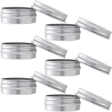 Imagem de SmallCat 6 latas pequenas com tampas, recipientes de lata com tampas, latas de metal de alumínio, lata de metal de 15 g, estanho de protetor labial redondo para creme, bálsamo, pomada, bálsamo