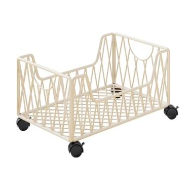 Imagem de Amagogo Carrinho utilitário com rodas, estante móvel, estante móvel, organizador prático de arquivos para armazenamento de livros para escola, Branco, L