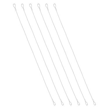 Imagem de PATIKIL 6 cabos de segurança de 49,8 cm, cabo de aço inoxidável trançado de aço inoxidável de 3/64" (1 mm) de diâmetro do núcleo, cabo de segurança antifurto externo com laços duplos para iluminação