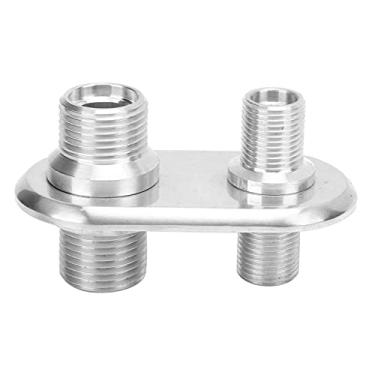 Imagem de Estink Auto AC Bulkhead Fitting AC Bulkhead Connector Car 2 Port Air Conditioner Firewall Bulk Head Com Liga de Alumínio 6061 T6 e Acabamento Polido Brilhante (Prata)