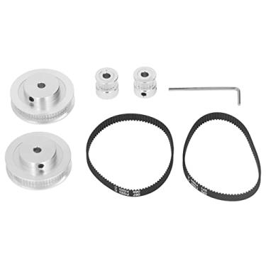 Imagem de Generic Conjunto de Polia Sincronizadora de Liga de Alumínio GT2 Com Material Durável para Transmissão Suave, para Entusiastas de Impressoras 3D DIY, 4 Rodas Síncronas 2 Correias 1 Chave (Furo de 5