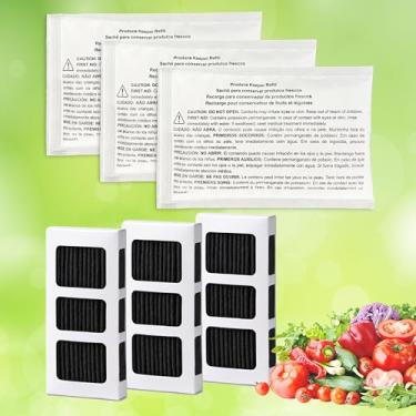 Imagem de Pacote com 3 refis PK-1 Produce Saver e 3 PAULTRA2 para Frigidaire Pure Air Produce Keeper FRPAPKRF2PK FRPAPKRFRF, compatível com gavetas Frigidaire Crisp Seal Fresh System