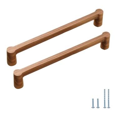 Imagem de Evionlin Puxador de porta de armário de cozinha de nogueira, 2 peças, pés redondos de 19,2 cm
