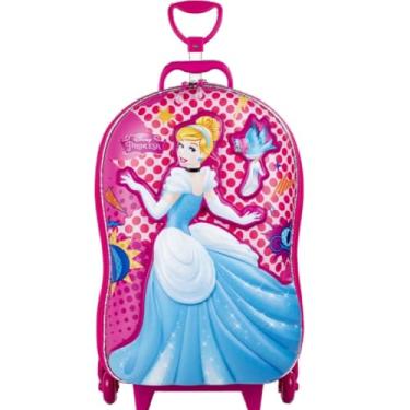 Imagem de Mala Infantil 3D com Rodinhas, Rosa, 50x20x26cm, 20 Litros, EVA e Poliéster, 6 Rodas 360°, para Crianças acima de 3 Anos