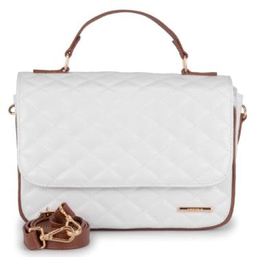 Imagem de Bolsa Feminina Mão Média Transversal Matelasse Couro Sifra (BRANCO)