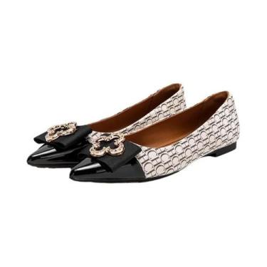 Imagem de Chch sapatos baixos femininos 2025 novos sapatos pontiagudos arco sapa