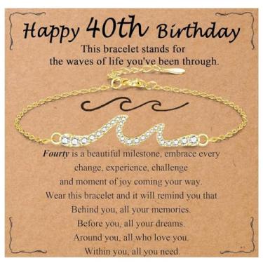 Imagem de OAVOOK 30º 40º 50º 60º aniversário 70 anos pulseiras exclusivas para ela para irmã, mãe, avó, 40th Birthday Gift, Cobre, Sem Pedra Preciosa