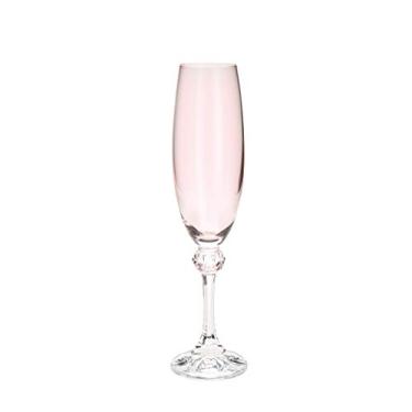 Imagem de Bohemia CJ 6 TAÇAS CRISTAL ECOLÓGICO P/CHAMPANHE ELISA ROSE QUARTZ 220ml