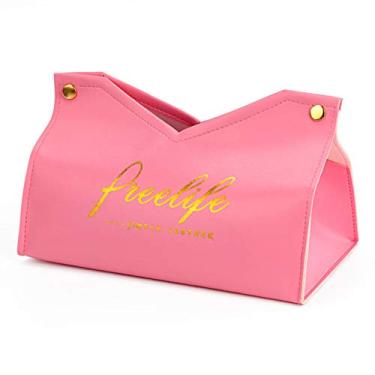 Imagem de TRGCJGH Caixa de suporte de lenços de papel à prova d'água caixa dispensador de toalha de papel design de porta em V para sala de estar quarto banheiro, D